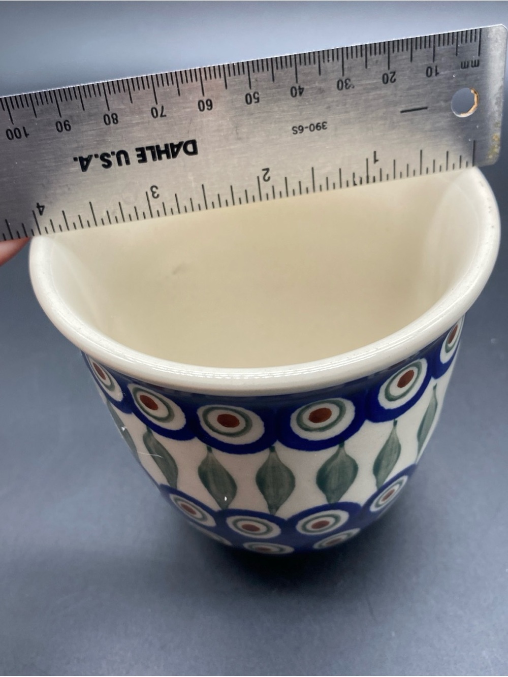 Polish pottery “peacock “ mug Holds approximately 14oz - Picture 8 of 9